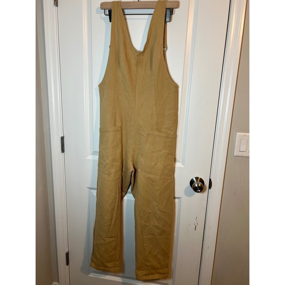 Unbranded Women‎ Overalls Jumpsuit Khaki Twill Adjustable Straps Size Small - Picture 2 of 5